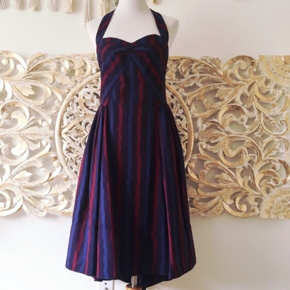 NEW Marc Jacobs Y2K striped midi halter dress - Picture 2 of 9